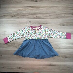 Matilda Jane Girls Bird Tree Ruffled Dress Size 6 Long Sleeve‎